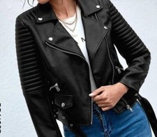 NEW FAUX Leather Biker Jacket