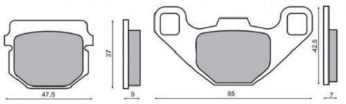 Pair rear brake pads - pair, for