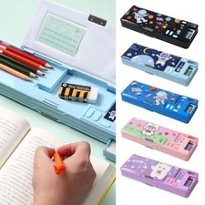 Double Layer Pencil Case With Calculator Stationery Storage Box  For Boys/Girls