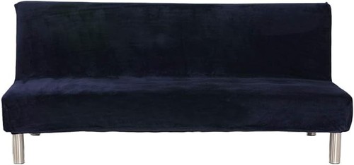 Velvet plush armless sofa - plush,