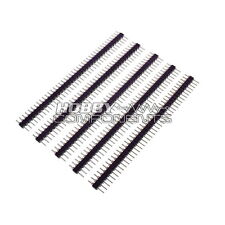 HOBBY COMPONENTS LTD 0.1" 2.54mm 40way SIL turned pin M-M headers (Pack of 5)