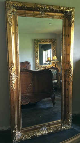 Antique gold large overmantle - antique,