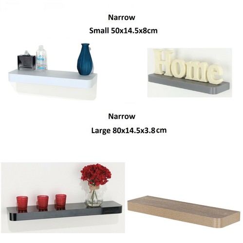 Narrow floating wall shelves - narrow,