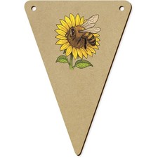 5 x 140mm 'Bee Pollinating A Sunflower In The Garden' Bunting Flags (BN00093096)