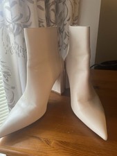 Mango Cream Heeled Ankle Boots