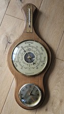 Superb BAROMASTER BANJO STYLE 3 in 1 Barometer, Thermometer, Clock, ALL WORKING!