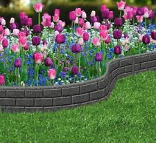 Garden Border Edging Eco Recycled Rubber Edging Border Brick 1.2m Grey
