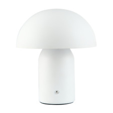 Modern Rechargeable Mushroom Table Lamp in Mat White with Touch Dimmer Button...