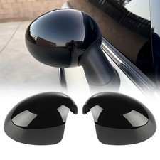 GEARCELL Glossy Black Wing Mirror Covers Fit Mini Cooper R55‑R61 Manual