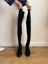 River Island suede black thigh