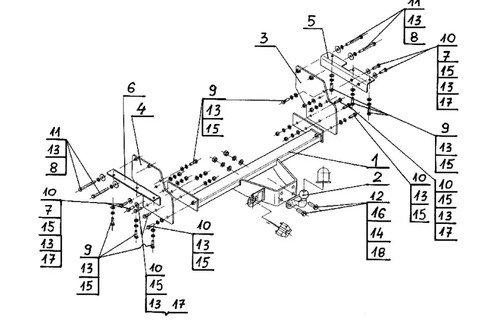 Flange neck tow - flange, for
