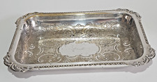 Victorian Silver Plated Tray c.1880 - Ornate Chased Design - F&M Monogram