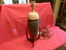 C1910 RARE,ARCHIBALD KNOX,LIBERTY TUDRIC PEWTER BOMB / ROCKET LAMP. Rewired.