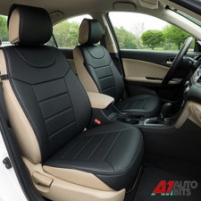 2x Black Pu Leather Heavy Duty Front Car Seat Covers Protector For Vw Volkswagen