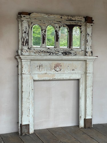 Antique pine fire surround - fire,