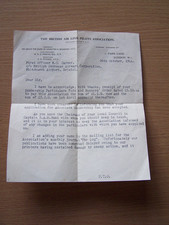 RAF Vintage Letter WW2 British Air Line Pilots Assoc First Officer W C Carver