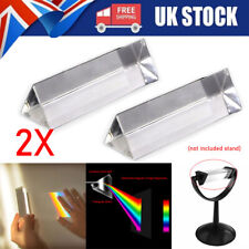 2pcs Triangular Prism Teaching Optical Glass Crystal Triple Physics Spectrum