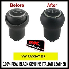 VW PASSAT B5 BLACK LEATHER GEAR KNOB COVER ONLY