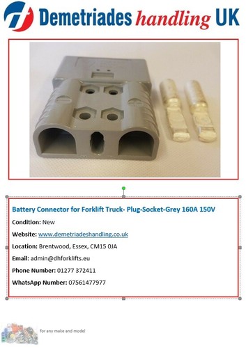 Battery connector for forklift - for,