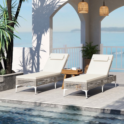 Rattan sun lounger level - sun, 6-level