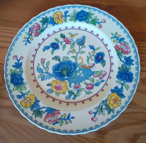 Vintage masons ironstone plate - vintage,