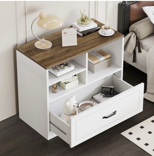 Oak effect white computer desk - oak,