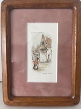 Vintage Anton Pieck Etching Print Dutch Street Landscape Hand-Colored Framed 8x6