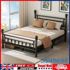 Heavy Duty Bed Frames with Headboard and Footboard, 3/4.6/5FT Metal Platform