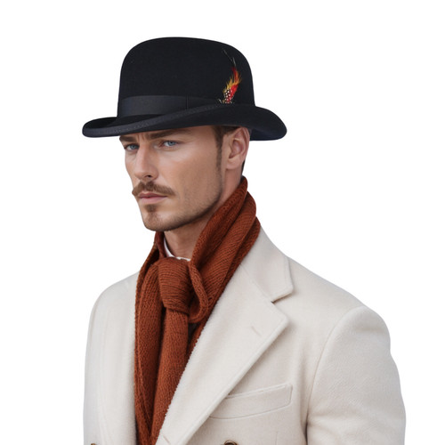 Handcrafted wool felt bowler - handcrafted,