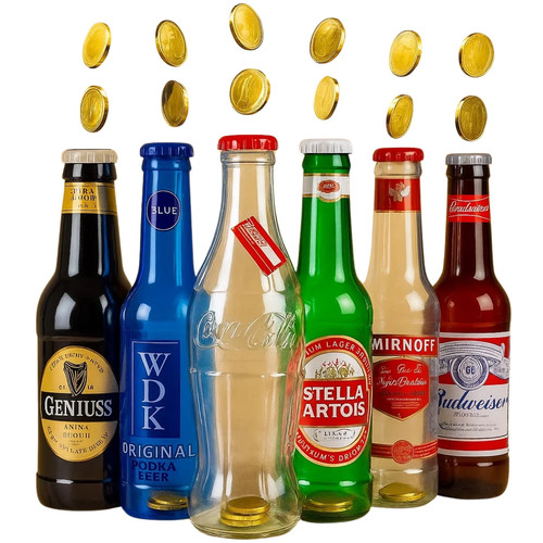 Piggy bank money bottle - money,