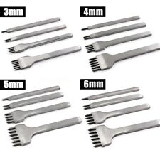 4X 3/4/5/6mm Leather Craft Pricking Iron Lacing Stitching Chisel Hole Punch Tool