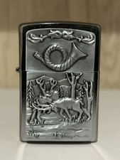 NEW ZIPPO LIGHTER - DEER - SILVER CHROME EMBLEM WINDPROOF 2017