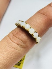 TJC gilded silver and white opals ring UK size P new with tag 