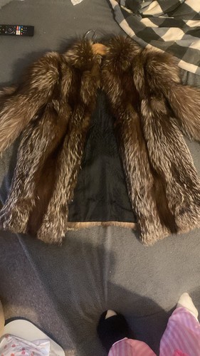 Real silver fox fur coat - real, if