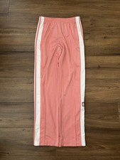 Adidas Adibreak Poppers Tracksuit Bottoms Trackpants - Pink/White - UK 10