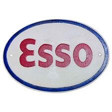 ESSO Cast Iron Wall Sign Vintage Plaque Man Cave Advertising Gas Fuel Garage