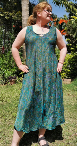 Teal summer dress festival - dress,