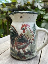 Vintage COLIN KELLAM Studio Art Pottery Milk Cream Jug Cockerel Design Devon UK