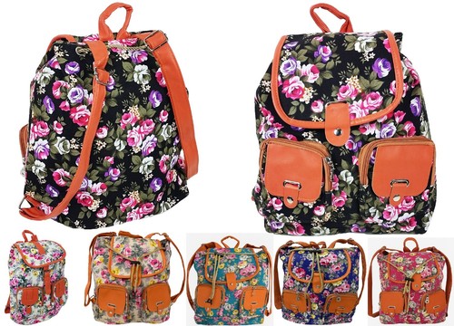 Ladies floral canvas shoulder - floral,