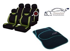 9 PCE Sports Carnaby Green/ Black CAR Seat Covers + Matching Mat Set Honda
