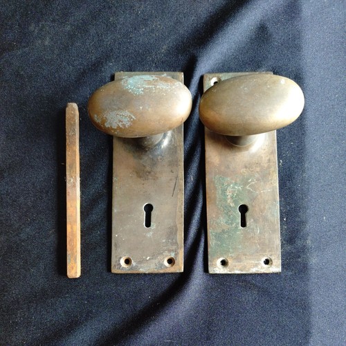 Brass door knobs - door,