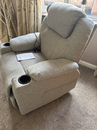 Grey fabric riser chair - grey,