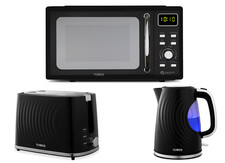 Tower Sonar Black Kettle 2 Slice Toaster & 800W 20L Digital Microwave Set