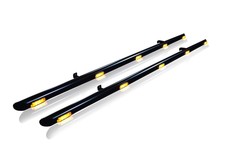Black Side Bars + LEDs +Down Lights For Citroen Berlingo 2008-2016 with Mudflaps
