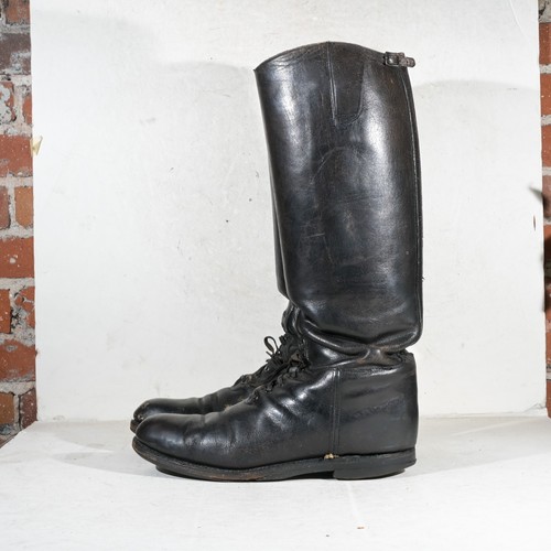 Vtg black leather - vtg, bal-laced