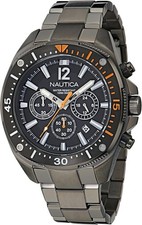 Nautica NCT Blue Sail 46mm Gun Metal Chrono Quartz Watch -  NAPBSS506