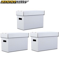 3Pcs Comic Books Storage Boxes Short Holds 150-175 Stackable Durable Archive 
