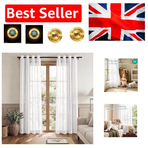 Elegant white voile - 84'',