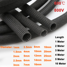 Black Heat Resistant Sleeving Cable Wire High Temperature Component