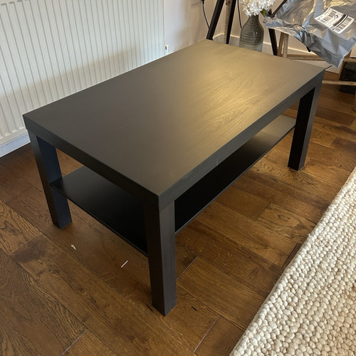 Black rectangular wood coffee - wood,
